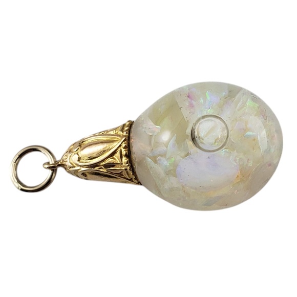 14 Karat Yellow Gold Floating Opal Pendant #20197 - Picture 3 of 7